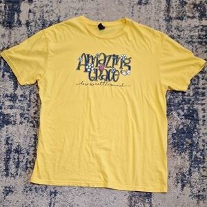 Gildan Yellow 'Amazing Grace' Graphic Tee